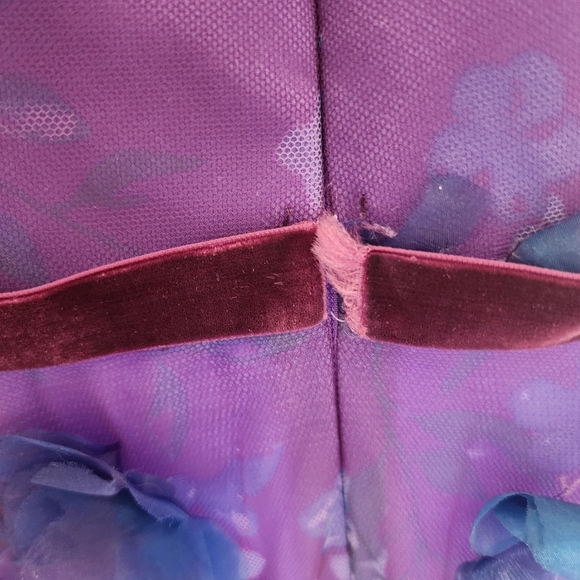 Marchesa Notte Off-the-Shoulder Blouson-Sleeve Tulle Dress w/ 3D Flowers… - Picture 11 of 13